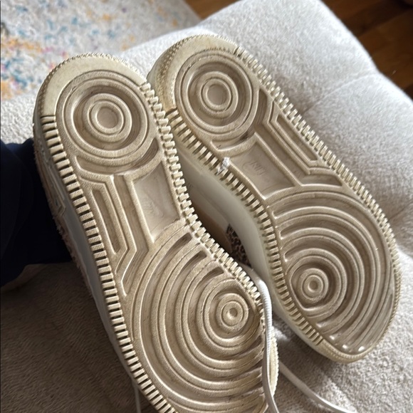 White Sneakers with Leopard Accents - Picture 5 of 6